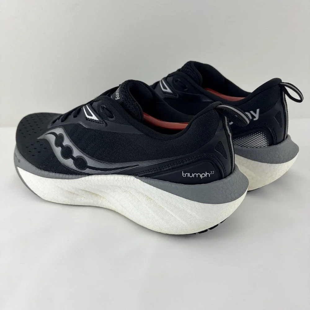 Saucony Triumph 22 Black‎ Gray Running Shoes Mens Size 9 Cushioned Athletic